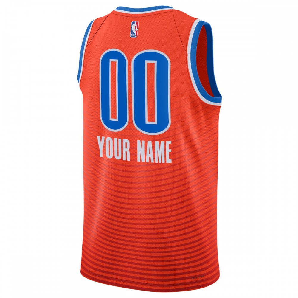 Oklahoma City Thunder Jordan Brand Unisex 2022/23 Swingman Custom Jersey - Statement Edition - Orange-Pro Kit Vault | Brand New 26/27 Sports Jerseys